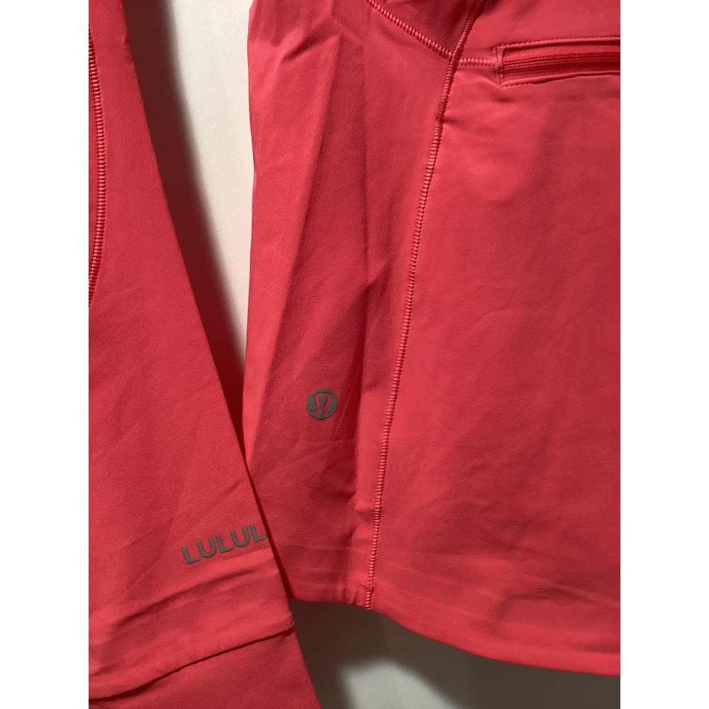 Lululemon Mist Over Windbreaker Jacket Pink Coral Full Zip Hooded Size 0 LW4BSRS - Picture 3 of 4